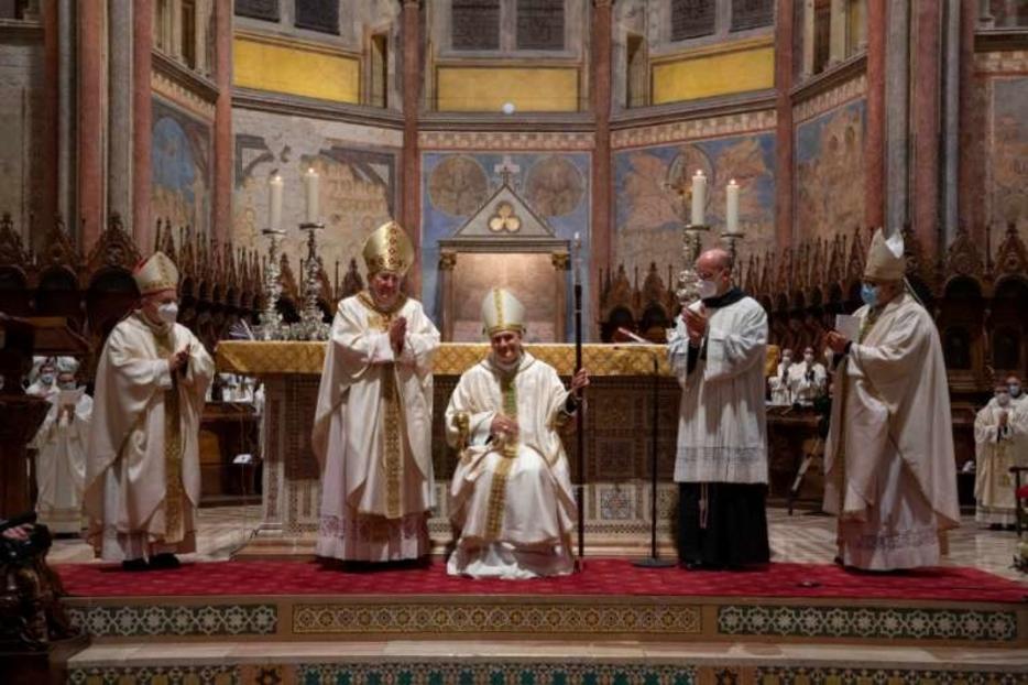 Franciscan friar Mauro Gambetti is consecrated a bishop in the Basilica of St. Francis of Assisi Nov. 22, 2020. Franciscan friar Mauro Gambetti is consecrated a bishop in the Basilica of St. Francis of Assisi Nov. 22, 2020.