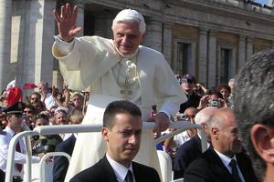 Paolo Gabriele rides in front of Pope Benedict XVI in 2005. Paolo Gabriele rides in front of Pope Benedict XVI in 2005.