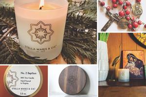 Products at The Mercantile include rosaries, candles and charcuterie boards. Products at The Mercantile include rosaries, candles and charcuterie boards.
