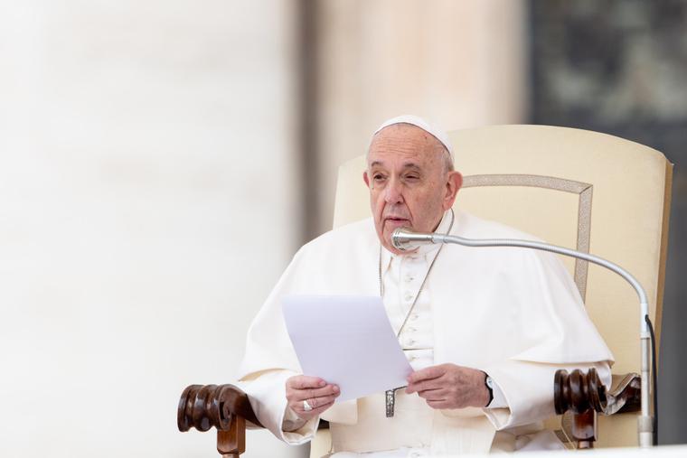 Pope Francis speaks during the Wednesday general audience in St. Peter's Square on Feb. 26, 2020. Pope Francis speaks during the Wednesday general audience in St. Peter's Square on Feb. 26, 2020.