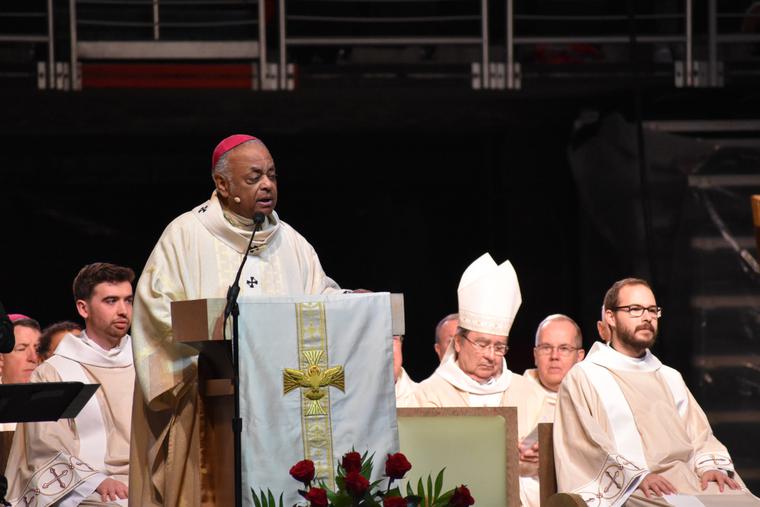 Archbishop Wilton Gregory at a Mass celebrated at the Capital One Arena before the 2020 March for Life. Archbishop Wilton Gregory at a Mass celebrated at the Capital One Arena before the 2020 March for Life.