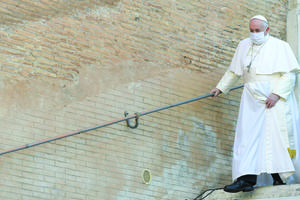 Due to a spike in coronavirus cases in Rome and Europe, Pope Francis will celebrate Advent and Christmas liturgies via livestream. Just as for Lent and Easter, the liturgies will be held before a limited congregation. The Holy Father is shown above Oct. 20 wearing a protective face mask while attending a Prayer for Peace initiative in Rome. Due to a spike in coronavirus cases in Rome and Europe, Pope Francis will celebrate Advent and Christmas liturgies via livestream. Just as for Lent and Easter, the liturgies will be held before a limited congregation. The Holy Father is shown above Oct. 20 wearing a protective face mask while attending a Prayer for Peace initiative in Rome.