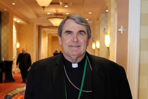 Auxiliary Bishop Michael William Fisher of Washington D.C. outside the meeting hall during the 2019 USCCB General Assembly, June 12, 2019. Auxiliary Bishop Michael William Fisher of Washington D.C. outside the meeting hall during the 2019 USCCB General Assembly, June 12, 2019.