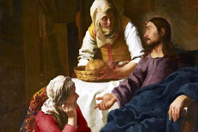 “Martha, Martha, you are anxious and worried about many things. There is need of only one thing. Mary has chosen the better part and it will not be taken from her.” (Luke 10:41-42) — Johannes Vermeer, “Christ in the House of Martha and Mary,” ca. 1655 “Martha, Martha, you are anxious and worried about many things. There is need of only one thing. Mary has chosen the better part and it will not be taken from her.” (Luke 10:41-42) — Johannes Vermeer, “Christ in the House of Martha and Mary,” ca. 1655