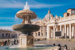 St. Peter's Basilica and Vatican City Square. St. Peter's Basilica and Vatican City Square.