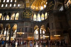 Interior of the Hagia Sophia in Istanbul. Interior of the Hagia Sophia in Istanbul.
