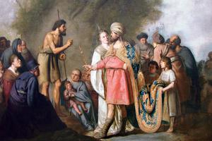 “Repent, for the kingdom of heaven is at hand!” — Pieter de Grebber, “St. John the Baptist Preaching Before Herod,” 17th century