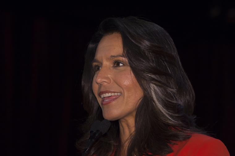 Congresswoman Tulsi Gabbard speaks at 4th annual champions of Jewish values international awards gala at Marriott Marquis Times Square. Congresswoman Tulsi Gabbard speaks at 4th annual champions of Jewish values international awards gala at Marriott Marquis Times Square.