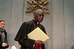 Cardinal Robert Sarah, prefect of the Congregation for Divine Worship and the Discipline of the Sacraments, at a press briefing on the Homiletic Directory, in the Vatican Press Office on February 10, 2015. Cardinal Robert Sarah, prefect of the Congregation for Divine Worship and the Discipline of the Sacraments, at a press briefing on the Homiletic Directory, in the Vatican Press Office on February 10, 2015.