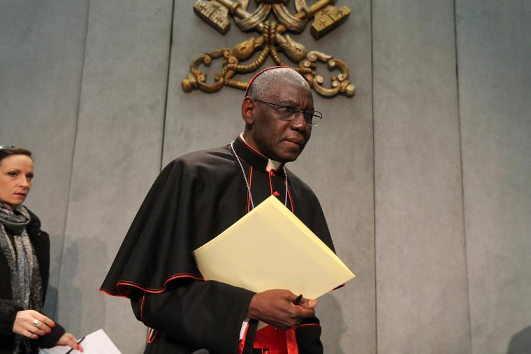 Cardinal Robert Sarah, prefect of the Congregation for Divine Worship and the Discipline of the Sacraments, at a press briefing on the Homiletic Directory, in the Vatican Press Office on February 10, 2015. Cardinal Robert Sarah, prefect of the Congregation for Divine Worship and the Discipline of the Sacraments, at a press briefing on the Homiletic Directory, in the Vatican Press Office on February 10, 2015.