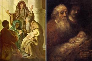Rembrandt’s “Presentation” of 1627 (left) and 1669 (right) Rembrandt’s “Presentation” of 1627 (left) and 1669 (right)