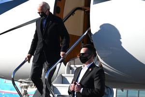President-elect Joe Biden arrives in Atlanta, Georgia, on January 4, 2021. President-elect Joe Biden arrives in Atlanta, Georgia, on January 4, 2021.