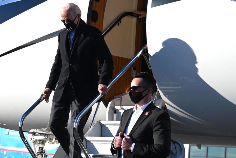 President-elect Joe Biden arrives in Atlanta, Georgia, on January 4, 2021. President-elect Joe Biden arrives in Atlanta, Georgia, on January 4, 2021.