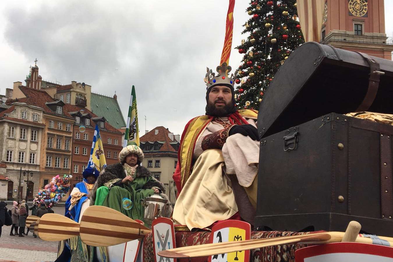 A Three Kings parade in Castle Square, Warsaw, Poland, Jan. 6, 2021. A Three Kings parade in Castle Square, Warsaw, Poland, Jan. 6, 2021.