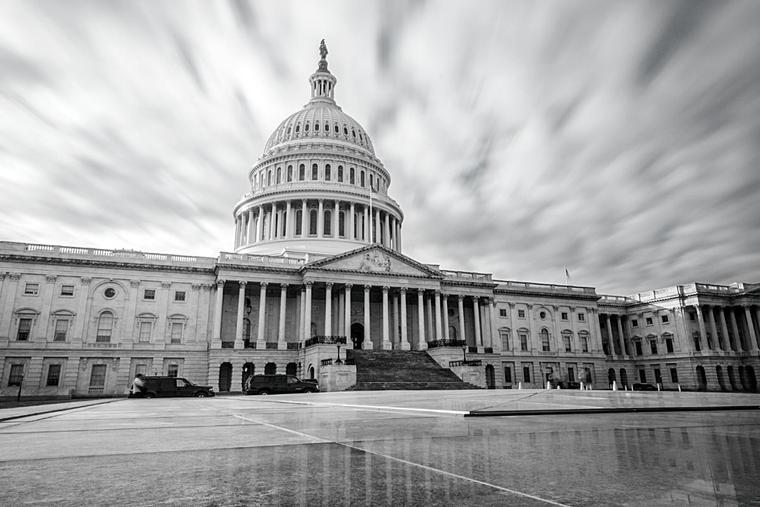 U.S. Capitol building in black and white. U.S. Capitol building in black and white.