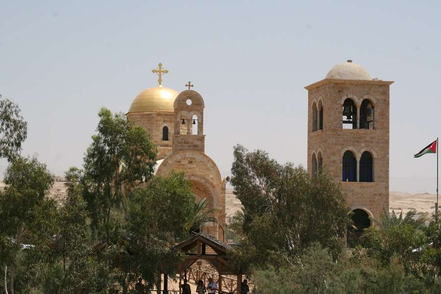 St. John the Baptist Greek Orthodox monastery on the Jordan River in the West Bank. St. John the Baptist Greek Orthodox monastery on the Jordan River in the West Bank.