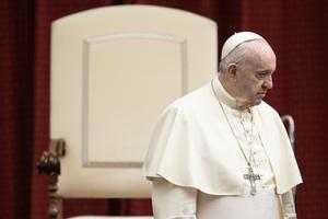 Pope Francis during the Wednesday general audience inside the San Damaso Courtyard of the Vatican's Apostolic Palace, Sept. 30, 2020. Pope Francis during the Wednesday general audience inside the San Damaso Courtyard of the Vatican's Apostolic Palace, Sept. 30, 2020.