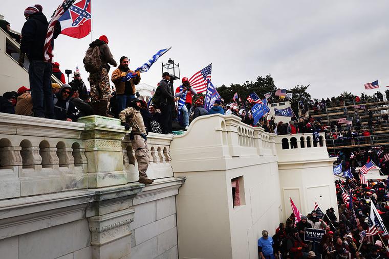 Thousands storm the United States Capitol building following a “Stop the Steal” rally on Jan. 6, 2021, in Washington, DC. Thousands storm the United States Capitol building following a “Stop the Steal” rally on Jan. 6, 2021, in Washington, DC.