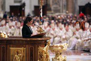 A reader reads at the Easter Vigil Mass in St. Peter's Basilica on April 4, 2015. A reader reads at the Easter Vigil Mass in St. Peter's Basilica on April 4, 2015.