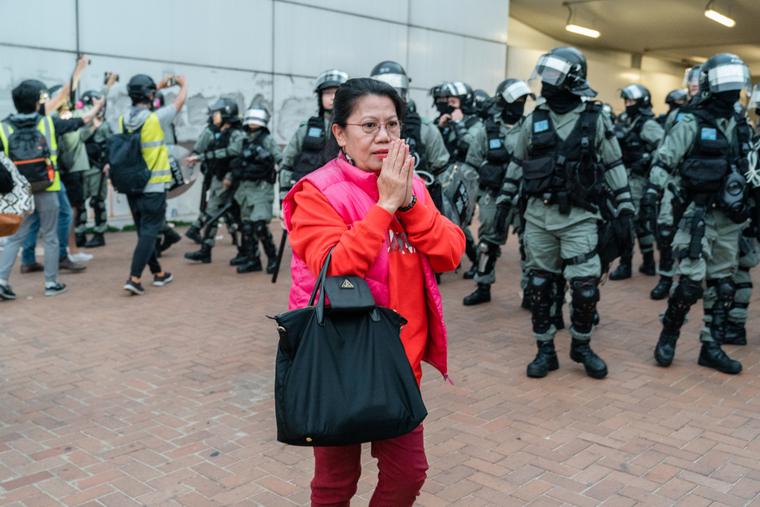Police shut down the "Stand with Uyghurs" rally at Edingburgh Place in Hong Kong. Police shut down the "Stand with Uyghurs" rally at Edingburgh Place in Hong Kong.