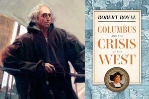 LEFT: Joaquín Sorolla, “Christopher Columbus Leaving Palos,” c. 1910. RIGHT: Book cover. LEFT: Joaquín Sorolla, “Christopher Columbus Leaving Palos,” c. 1910. RIGHT: Book cover.