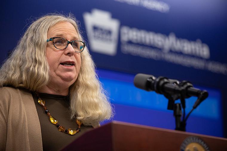 Secretary of Health Dr. Rachel Levine speaking at a virtual press conference amid the coroanvirus pandemic in Harrisburg, Pa. March 20, 2020. Secretary of Health Dr. Rachel Levine speaking at a virtual press conference amid the coroanvirus pandemic in Harrisburg, Pa. March 20, 2020.