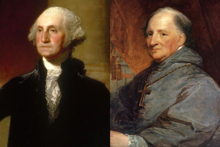 Gilbert Stuart, “George Washington (Landsdowne Portrait),” 1796, and “Archbishop John Carroll,” c. 1806 Gilbert Stuart, “George Washington (Landsdowne Portrait),” 1796, and “Archbishop John Carroll,” c. 1806