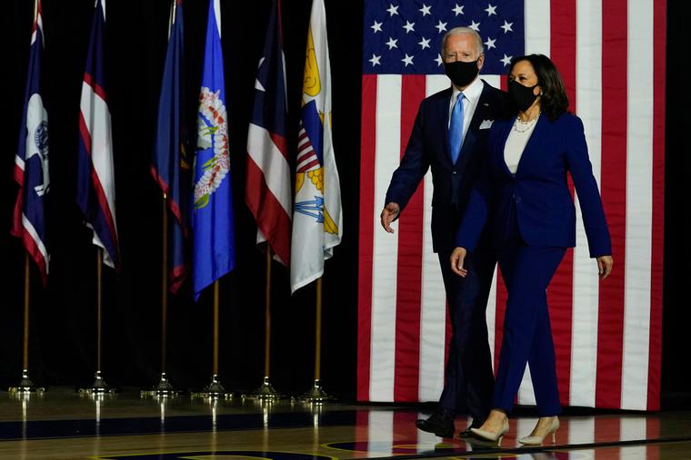President Joe Biden and Vice-President Kamala Harris on the 2020 campaign trail. President Joe Biden and Vice-President Kamala Harris on the 2020 campaign trail.
