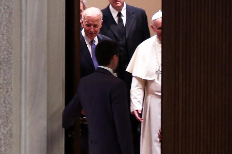 Then-Vice President Joe Biden attends the International Conference on Regenerative Medicine, a conference organized by the Pontifical Council for Culture, in Vatican City on April 29, 2016. Then-Vice President Joe Biden attends the International Conference on Regenerative Medicine, a conference organized by the Pontifical Council for Culture, in Vatican City on April 29, 2016.