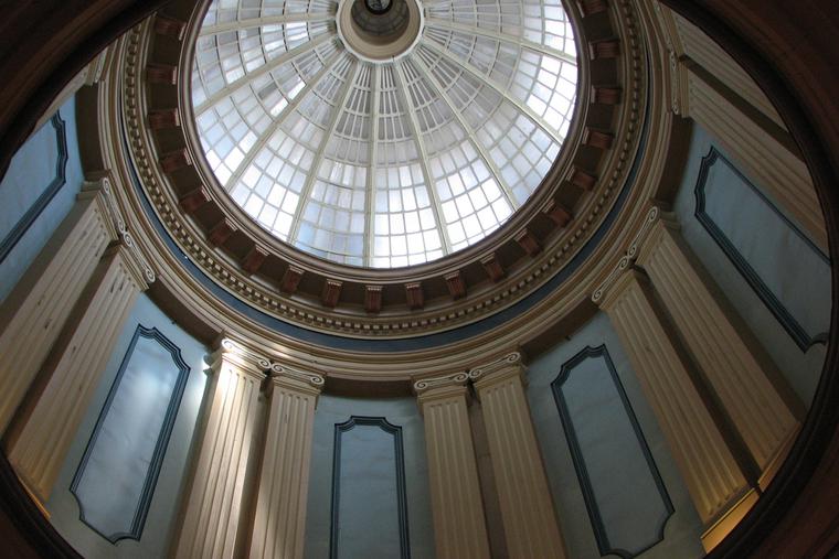 An inside view of the South Carolina State House dome is seen above. An inside view of the South Carolina State House dome is seen above.