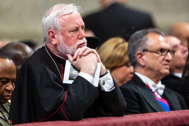 Archbishop Paul Richard Gallagher, Secretary for Relations with States within the Holy See's Secretariat of State during the Solemnity of Saints Peter and Paul in St. Peter's Basilica in Vatican City, June 29, 2019. Archbishop Paul Richard Gallagher, Secretary for Relations with States within the Holy See's Secretariat of State during the Solemnity of Saints Peter and Paul in St. Peter's Basilica in Vatican City, June 29, 2019.