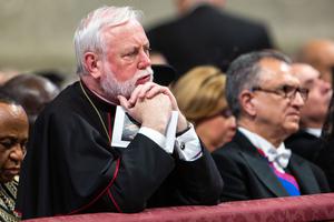 Archbishop Paul Richard Gallagher, Secretary for Relations with States within the Holy See's Secretariat of State during the Solemnity of Saints Peter and Paul in St. Peter's Basilica in Vatican City, June 29, 2019. Archbishop Paul Richard Gallagher, Secretary for Relations with States within the Holy See's Secretariat of State during the Solemnity of Saints Peter and Paul in St. Peter's Basilica in Vatican City, June 29, 2019.