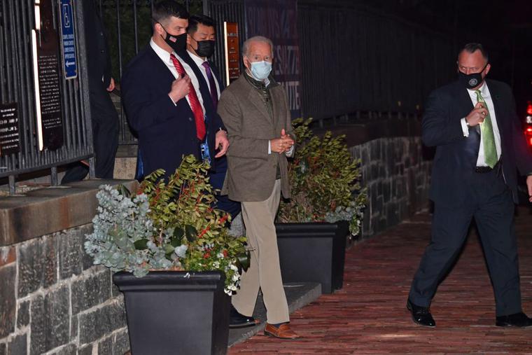 US President Joe Biden (C) leaves Holy Trinity Catholic Church after attending to mass in Washington, DC on January 30, 2021. US President Joe Biden (C) leaves Holy Trinity Catholic Church after attending to mass in Washington, DC on January 30, 2021.