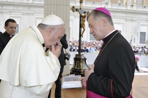 Pope Francis with Archbishop Blase Cupich of Chicago, IL in St. Peter's Square during the Wednesday general audience on September 2, 2015. Pope Francis with Archbishop Blase Cupich of Chicago, IL in St. Peter's Square during the Wednesday general audience on September 2, 2015.
