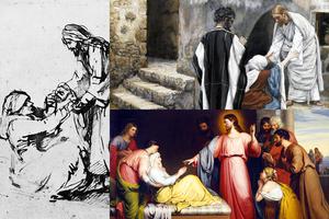 “The Healing of Peter’s Mother-in-Law” by Rembrandt (left), Tissot (upper right) and Bridges (lower right) “The Healing of Peter’s Mother-in-Law” by Rembrandt (left), Tissot (upper right) and Bridges (lower right)