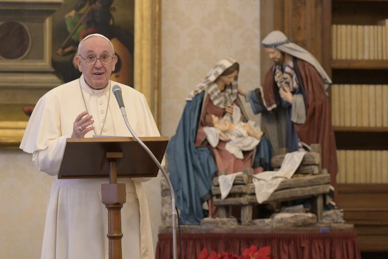 Pope Francis recorded and broadcast a special New Year's Angelus and address from the library of the Vatican's Apostolic Palace on Friday, Jan. 1, 2021. Pope Francis recorded and broadcast a special New Year's Angelus and address from the library of the Vatican's Apostolic Palace on Friday, Jan. 1, 2021.
