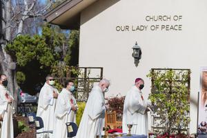 Priests celebrate Mass for the 40th Anniversary Jubilee on Jan 30, 2021 at Our Lady of Peace in San Jose. Priests celebrate Mass for the 40th Anniversary Jubilee on Jan 30, 2021 at Our Lady of Peace in San Jose.