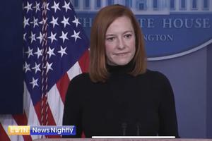 White House Press secretary Jen Psaki answers a question from EWTN News Nightly's Owen Jensen on February 16, 2021. White House Press secretary Jen Psaki answers a question from EWTN News Nightly's Owen Jensen on February 16, 2021.
