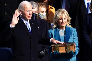 President Joe Biden is sworn in during his Inauguration ceremony at the U.S. Capitol on January 20, 2021. President Joe Biden is sworn in during his Inauguration ceremony at the U.S. Capitol on January 20, 2021.