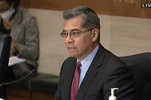 HHS nominee Xavier Becerra during his Senate confirmation hearing February 23, 2021. HHS nominee Xavier Becerra during his Senate confirmation hearing February 23, 2021.