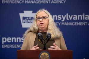 Secretary of Health Dr. Rachel Levine speaking at a virtual press conference for the Pennsylvania Department of Health March 20, 2020. Secretary of Health Dr. Rachel Levine speaking at a virtual press conference for the Pennsylvania Department of Health March 20, 2020.