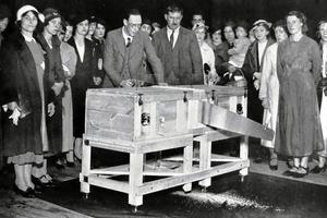The magician P.T. Selbit performs his famous illusion in 1937 The magician P.T. Selbit performs his famous illusion in 1937