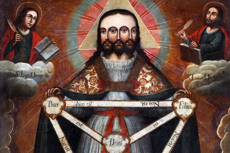 Cuzco School, “Trifacial Trinity,” c. 1760, Lima Art Museum Cuzco School, “Trifacial Trinity,” c. 1760, Lima Art Museum