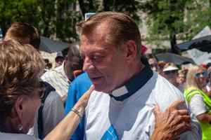 Father Michael Pfleger at a rally in Chicago June, 2018. Father Michael Pfleger at a rally in Chicago June, 2018.
