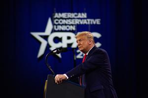 Former President Trump addresses attendees at CPAC 2020. Former President Trump addresses attendees at CPAC 2020.