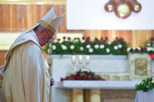 Pope Francis says Mass at the Chaldean Catholic Cathedral of St. Joseph in Baghdad March 6, 2021. Pope Francis says Mass at the Chaldean Catholic Cathedral of St. Joseph in Baghdad March 6, 2021.