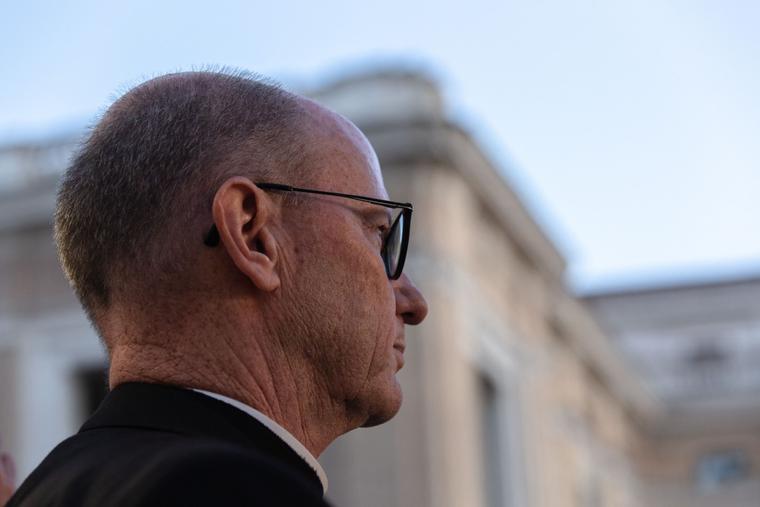 Bishop James Conley of Lincoln, Nebraska in St. Peter's Square, a day before the Canonization Mass of St. John Henry Newman, Oct. 12, 2019. Bishop James Conley of Lincoln, Nebraska in St. Peter's Square, a day before the Canonization Mass of St. John Henry Newman, Oct. 12, 2019.