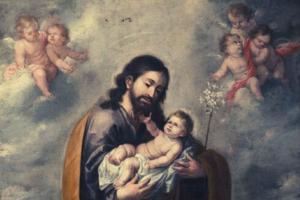 BARTOLOMÉ ESTEBAN MURILLO, ST. JOSEPH WITH THE INFANT SAVIOUR (ANGELS IN THE CLOUDS), C. 17TH CENTURY BARTOLOMÉ ESTEBAN MURILLO, ST. JOSEPH WITH THE INFANT SAVIOUR (ANGELS IN THE CLOUDS), C. 17TH CENTURY