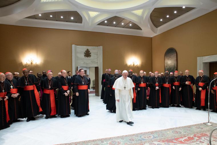 Pope Francis gave an address to the participants in the Plenary Assembly of the Congregation for Divine Worship and the Discipline of the Sacraments at the Vatican on Feb. 14, 2019. Pope Francis gave an address to the participants in the Plenary Assembly of the Congregation for Divine Worship and the Discipline of the Sacraments at the Vatican on Feb. 14, 2019.