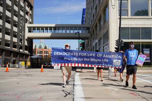Pro-life Democrats march outside the Democratic National Convention in Milwaukee Aug. 17, 2020. Pro-life Democrats march outside the Democratic National Convention in Milwaukee Aug. 17, 2020.